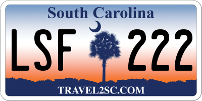 SC license plate LSF222