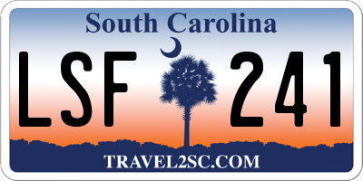 SC license plate LSF241