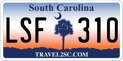 SC license plate LSF310