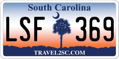 SC license plate LSF369