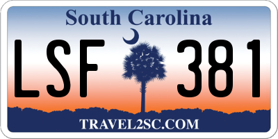 SC license plate LSF381