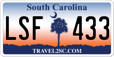 SC license plate LSF433