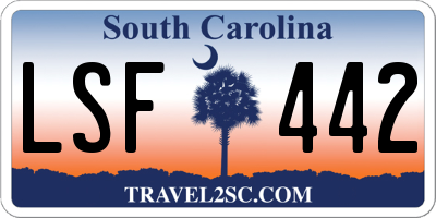 SC license plate LSF442