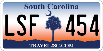 SC license plate LSF454
