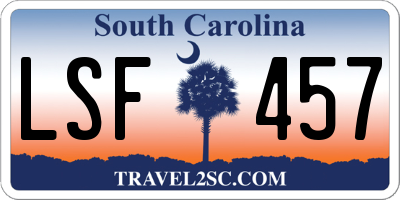 SC license plate LSF457