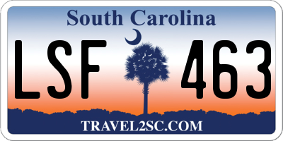 SC license plate LSF463