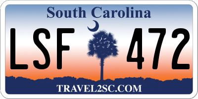 SC license plate LSF472