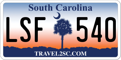 SC license plate LSF540