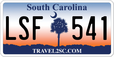 SC license plate LSF541