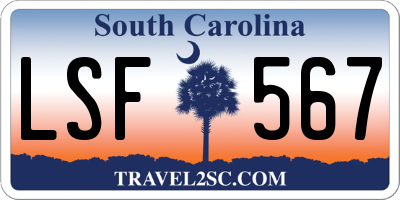 SC license plate LSF567