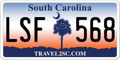 SC license plate LSF568
