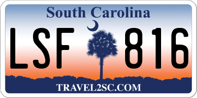 SC license plate LSF816