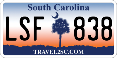 SC license plate LSF838