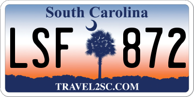 SC license plate LSF872