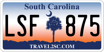 SC license plate LSF875