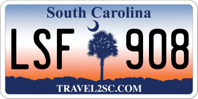 SC license plate LSF908