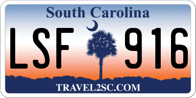 SC license plate LSF916