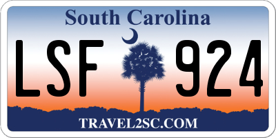 SC license plate LSF924