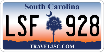 SC license plate LSF928