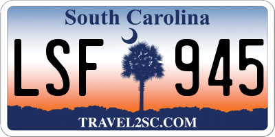 SC license plate LSF945