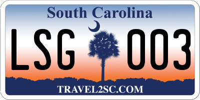 SC license plate LSG003