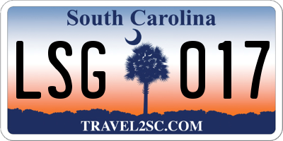 SC license plate LSG017