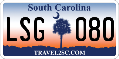 SC license plate LSG080