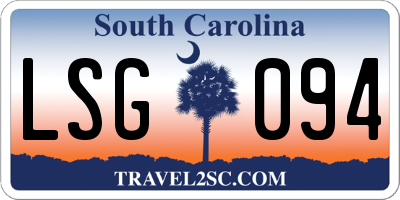SC license plate LSG094