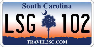 SC license plate LSG102