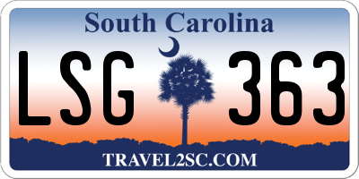 SC license plate LSG363