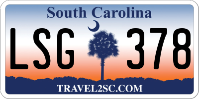 SC license plate LSG378