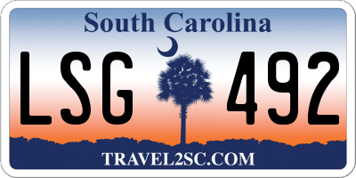 SC license plate LSG492