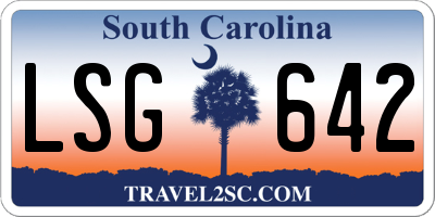 SC license plate LSG642