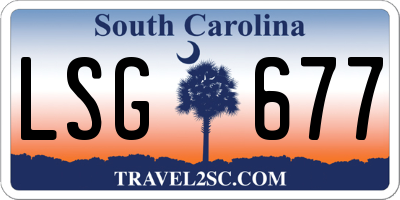 SC license plate LSG677