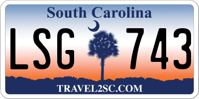 SC license plate LSG743