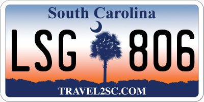 SC license plate LSG806