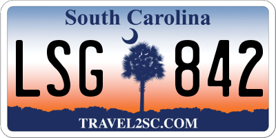 SC license plate LSG842