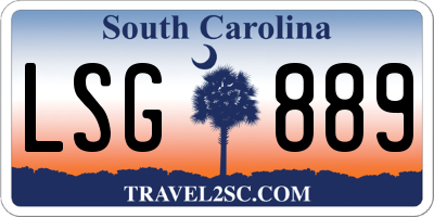 SC license plate LSG889