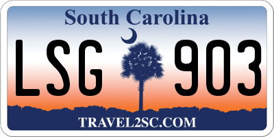 SC license plate LSG903