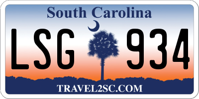 SC license plate LSG934