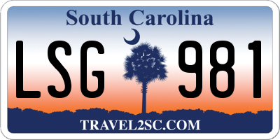 SC license plate LSG981