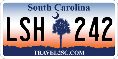SC license plate LSH242