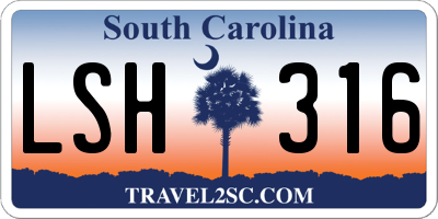 SC license plate LSH316