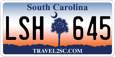 SC license plate LSH645