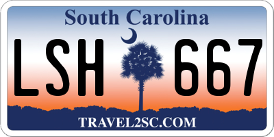 SC license plate LSH667