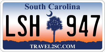 SC license plate LSH947