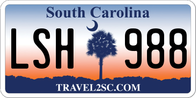 SC license plate LSH988
