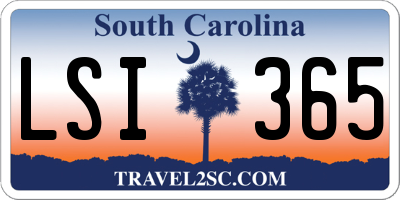 SC license plate LSI365