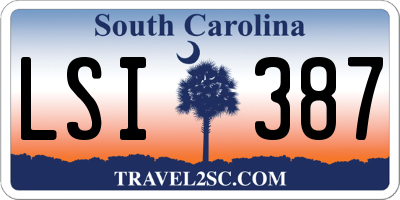 SC license plate LSI387