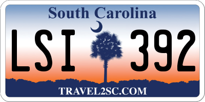 SC license plate LSI392